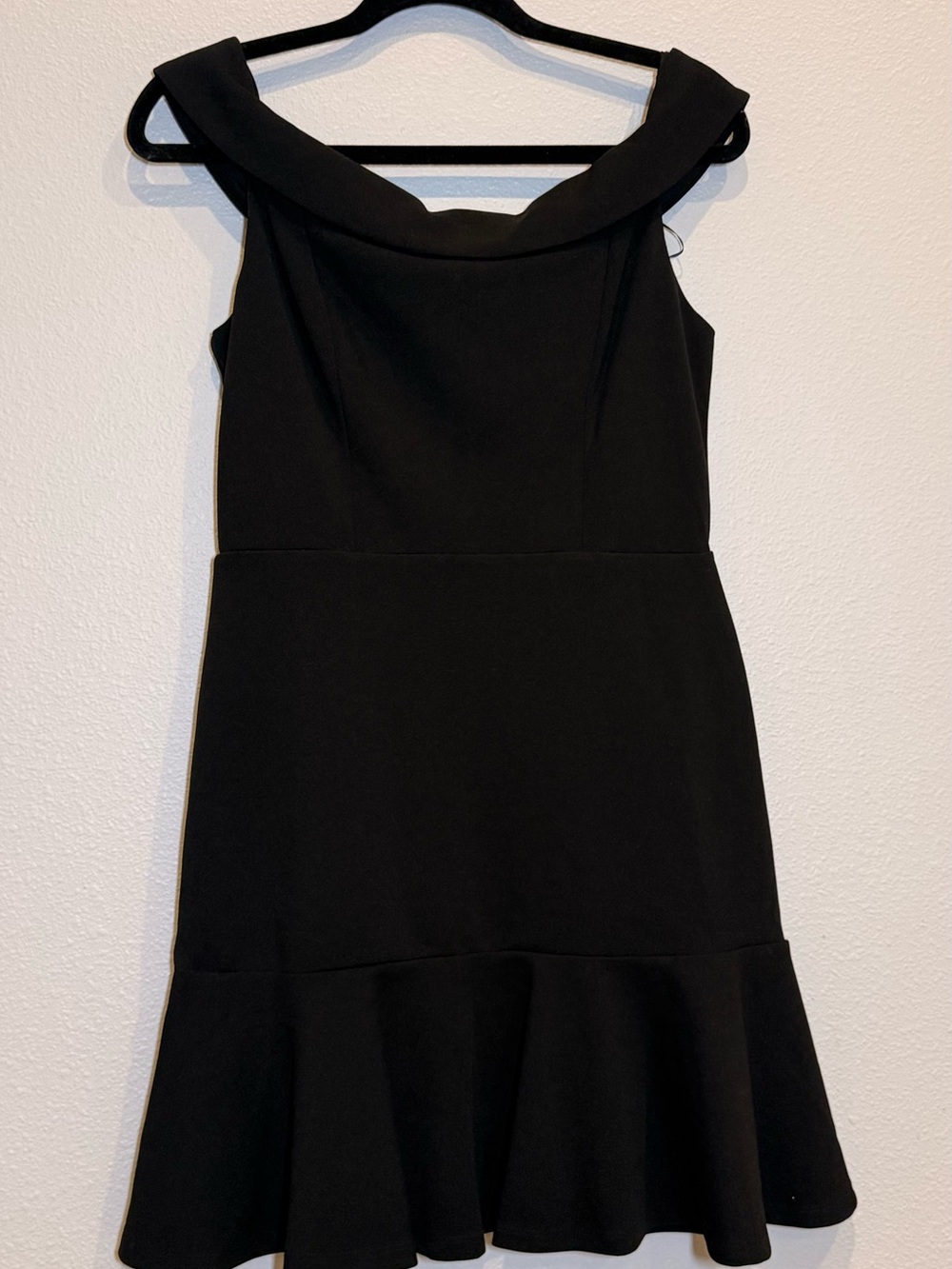 Classic Black Off-Shoulder Fit & Flare Dress